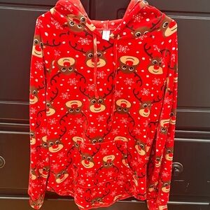 No Boundaries Red Reindeer Hoodie